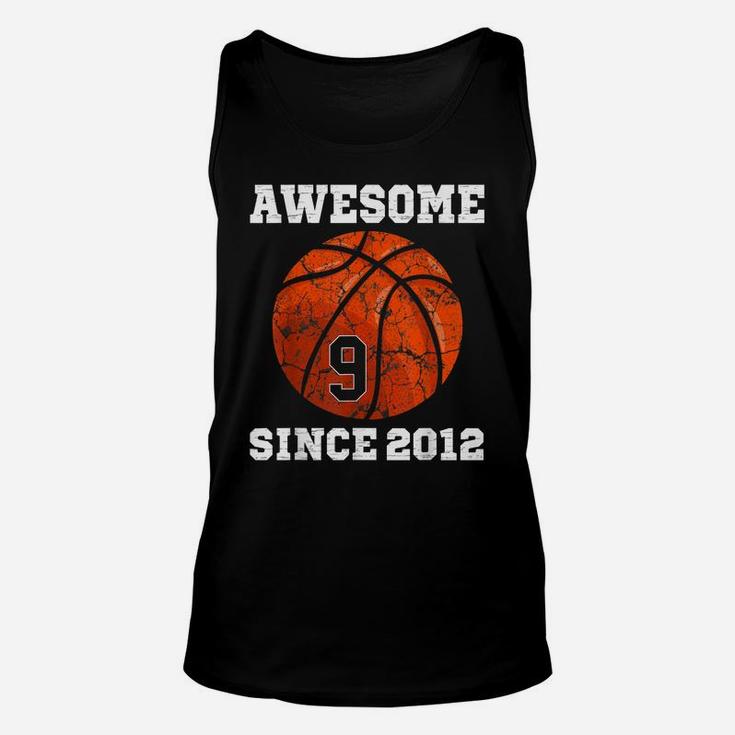 9Th Birthday Basketball Lover Gift 9 Years Old Vintage Retro Unisex Tank Top