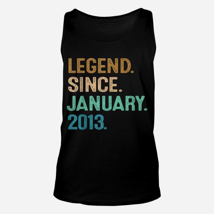 9Th Birthday Gifts 9 Year Old Legend Since January 2013 Unisex Tank Top