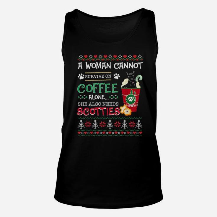 A Cannot Survive On Coffee Alone Scottie Xmas Unisex Tank Top