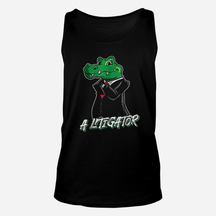 A Litigator Funny Lawyer Alligator In Suit Gift Unisex Tank Top