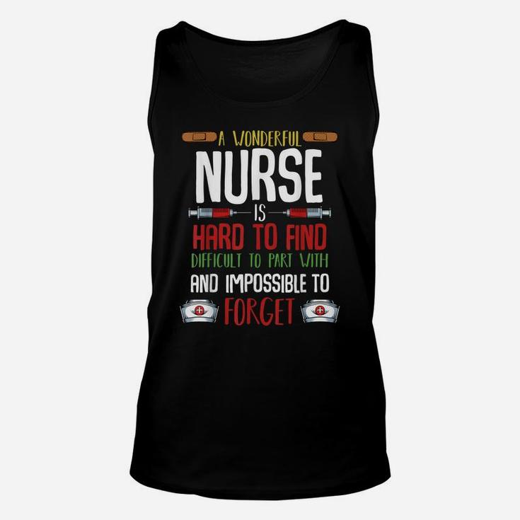 A Wonderful Nurse Is Hard To Find Funny Nursing School Quote Unisex Tank Top