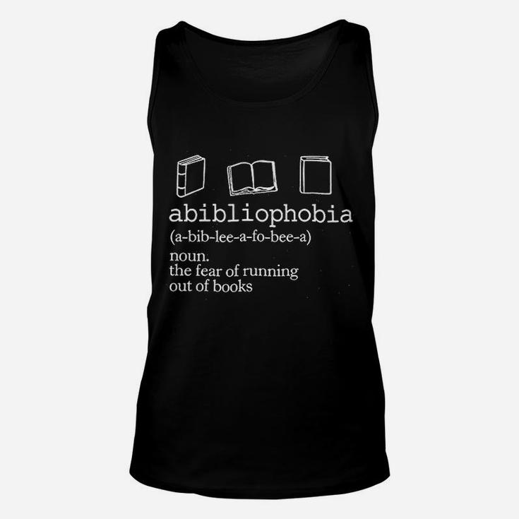 Abibliophobia Definition Women Funny Book Lover Unisex Tank Top