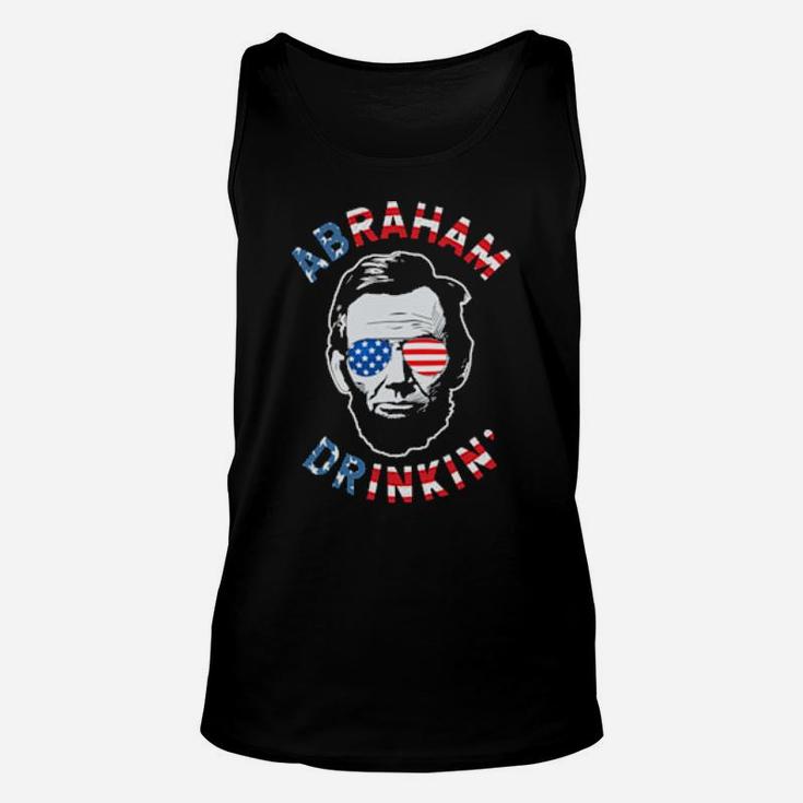 Abraham Drinking Abe 4Th Of July Lincoln Merica Flag Unisex Tank Top