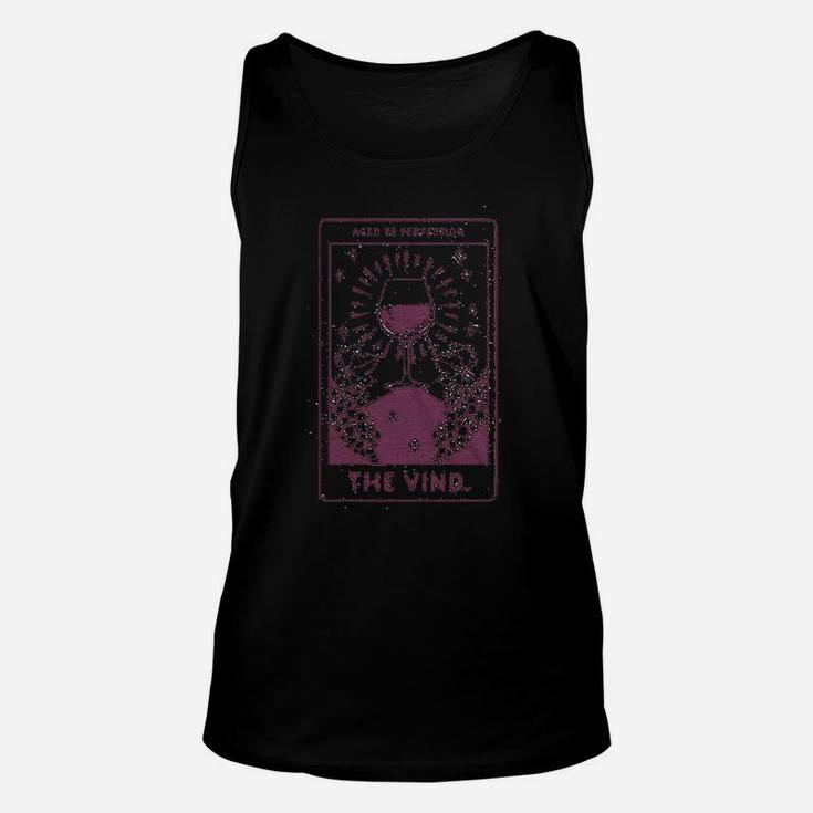 Aged To Perfection The Vino Funny Wine Drinker Tarot Card Unisex Tank Top