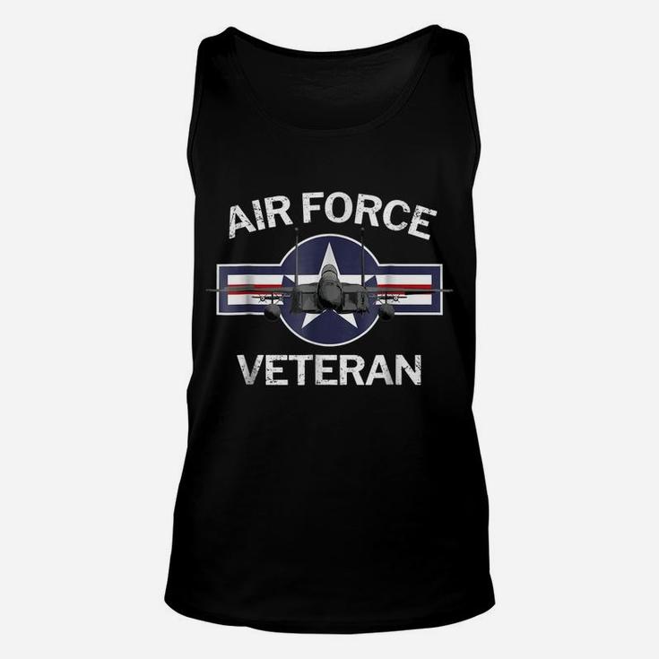 Air Force Veteran  With Vintage Roundel And F15 Jet Unisex Tank Top