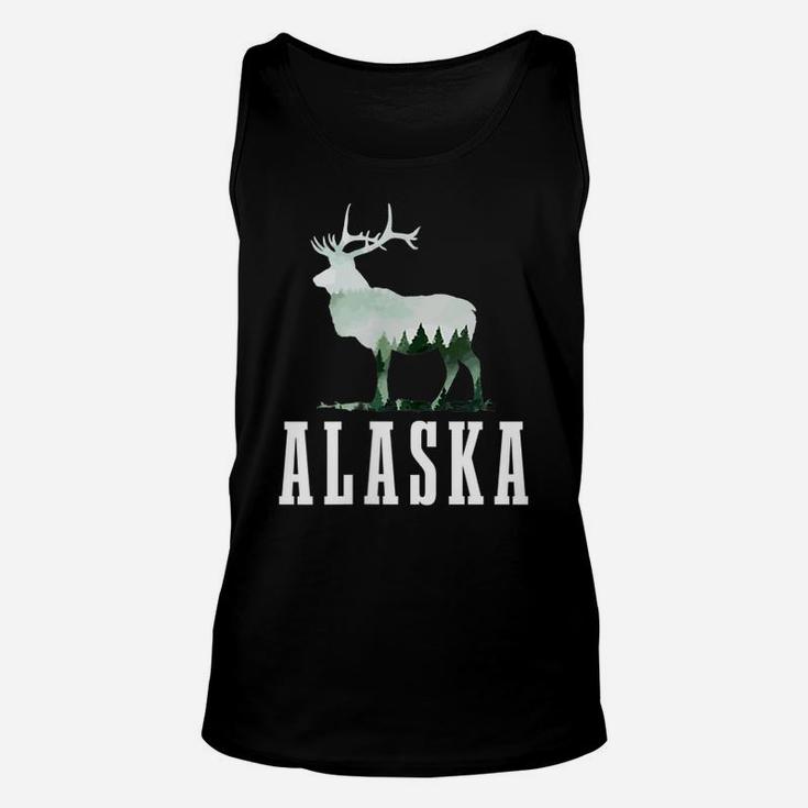 Alaska Elk Moose Outdoor Hiking Hunting Alaskan Nature Unisex Tank Top