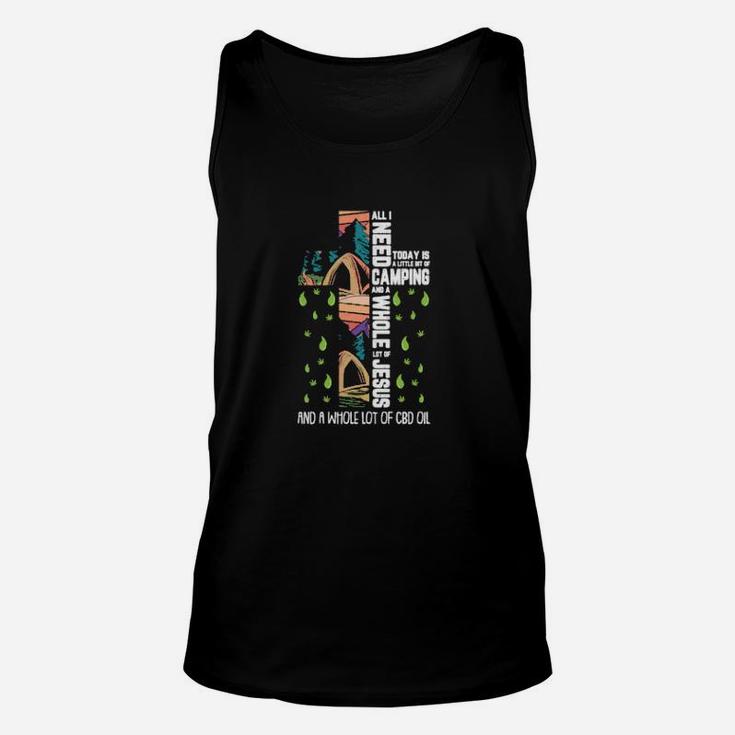 All I Need Is A Little Bit Of Camping And A Lot Of Jesus Unisex Tank Top