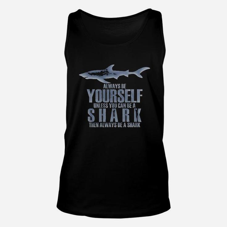 Always Be Yourself Shark Dark Heather Unisex Tank Top