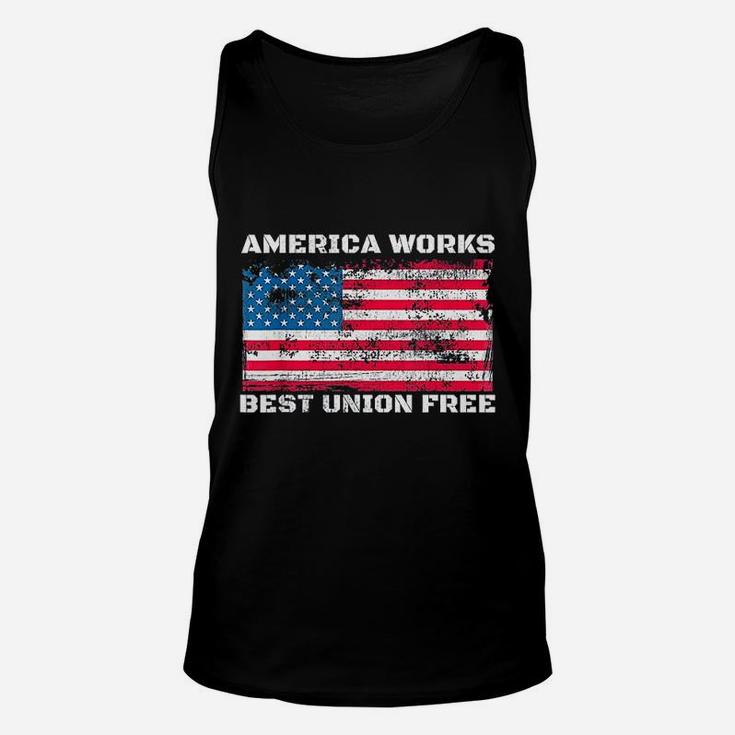 America Works Best Union Free Unisex Tank Top