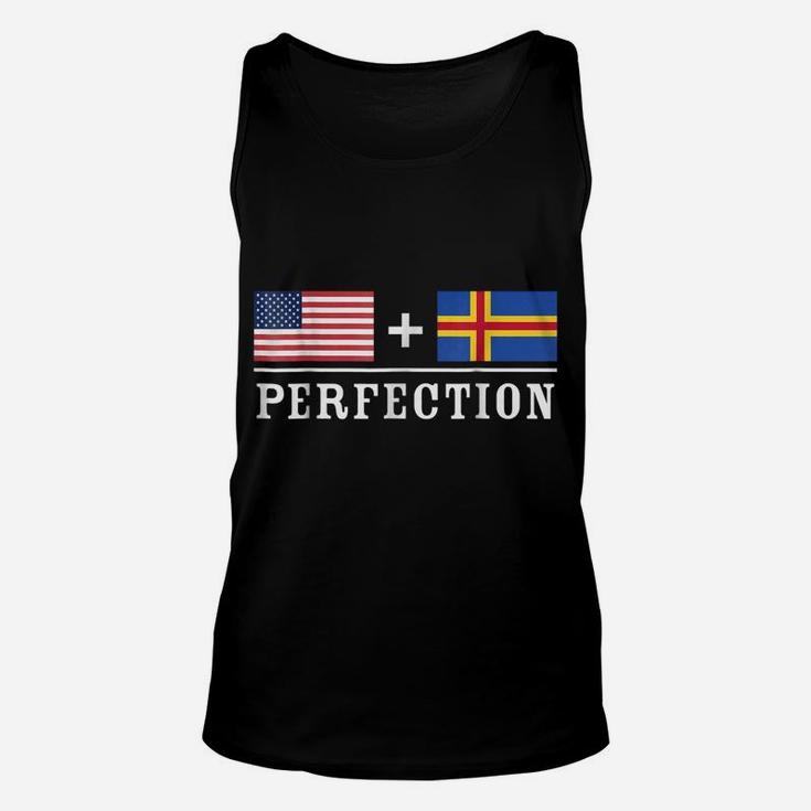 American  Aland  Perfection Usa And Aland Flags Unisex Tank Top