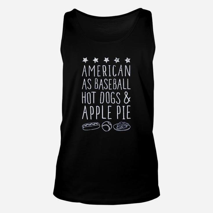 American As Baseball Hot Dogs And Apple Pie Unisex Tank Top