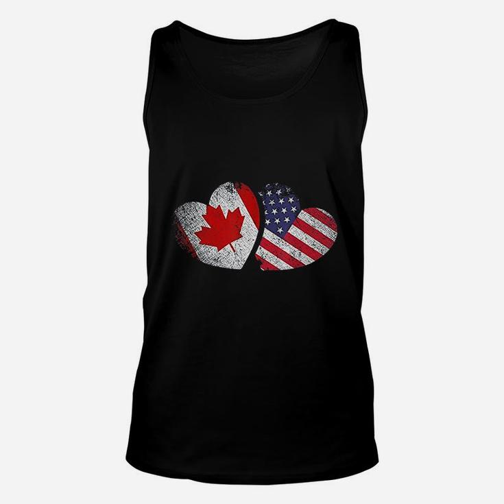 American Canadian Heart Valentines Day Unisex Tank Top