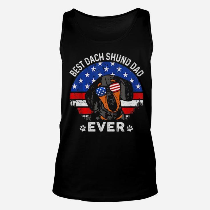 American Flag 4Th Of July Dachshund Gifts Dachsie Dad Unisex Tank Top