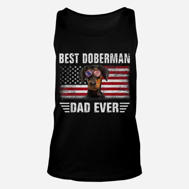 American Flag Best Doberman Dad Ever Tee Dog Dad Unisex Tank Top