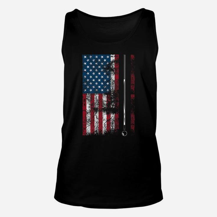 American Flag Billiard Stick Cute Table Game Funny Usa Gift Unisex Tank Top