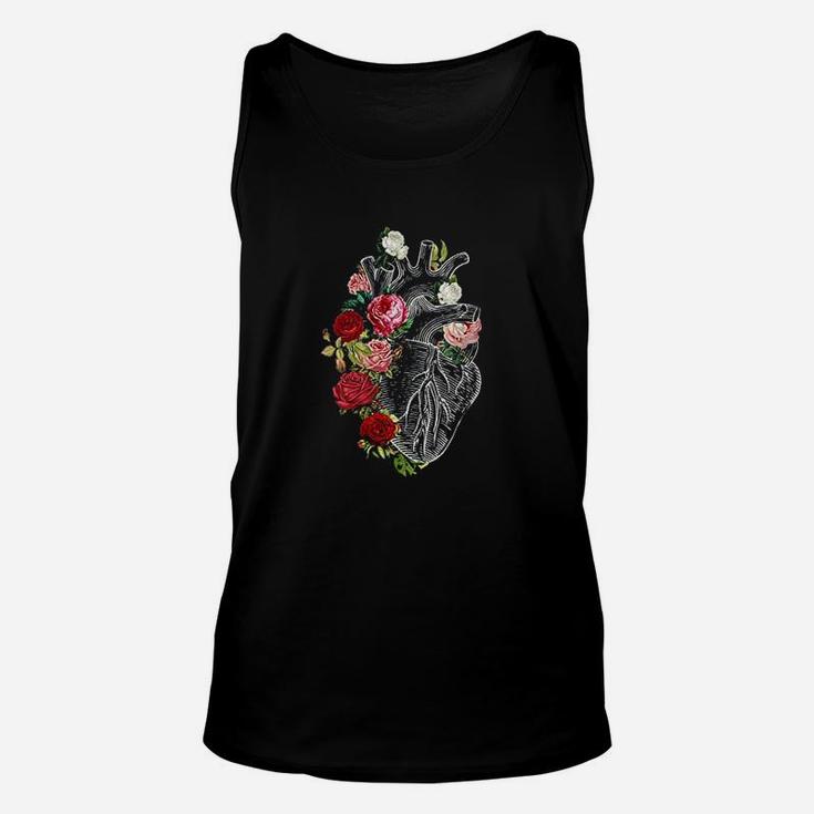 Anatomical Heart And Flowers Show Your Love Unisex Tank Top