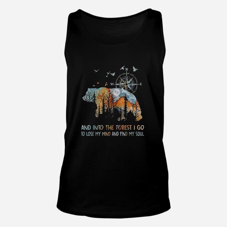 And Into The Forest I Go To Lose My Mind Camping Bear Unisex Tank Top