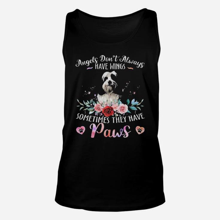 Angels Dont Always Have Wings Sometimes They Have Paws  Tibetan Terrier Unisex Tank Top