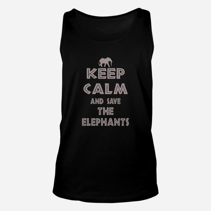 Animal Activis Keep Calm And Save The Elephants Unisex Tank Top