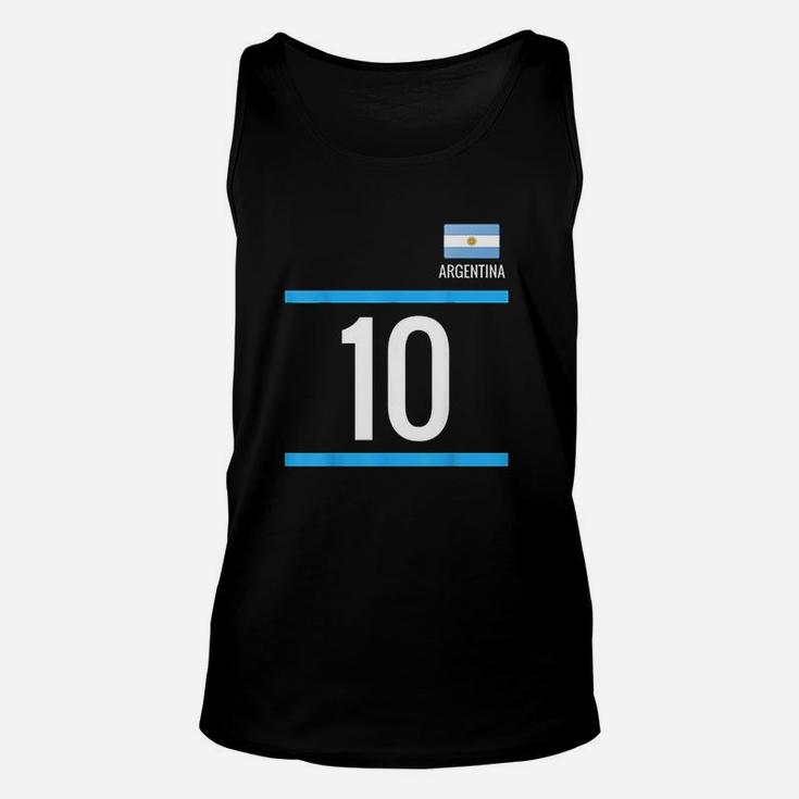 Argentina Soccer With Number 10 Unisex Tank Top
