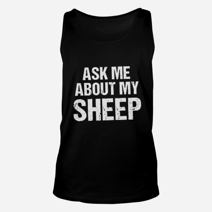 Ask Me About My Sheep Unisex Tank Top