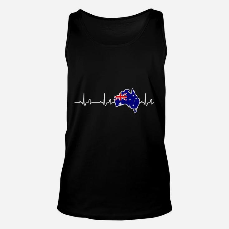 Australien Herzschlag Flagge Unisex Unisex TankTop Schwarz, Patriotisches Design