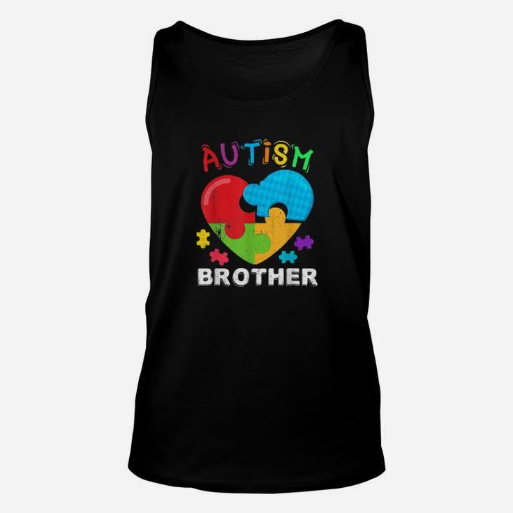 Autism Awareness Month For Brother Big Puzzle Heart Unisex Tank Top