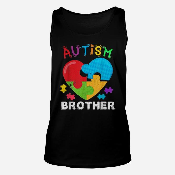 Autism Awareness Month For Brother Big Puzzle Heart Unisex Tank Top