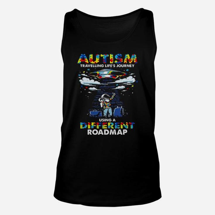 Autism Travelling Lifes Journey Using A Different Roadmap Unisex Tank Top