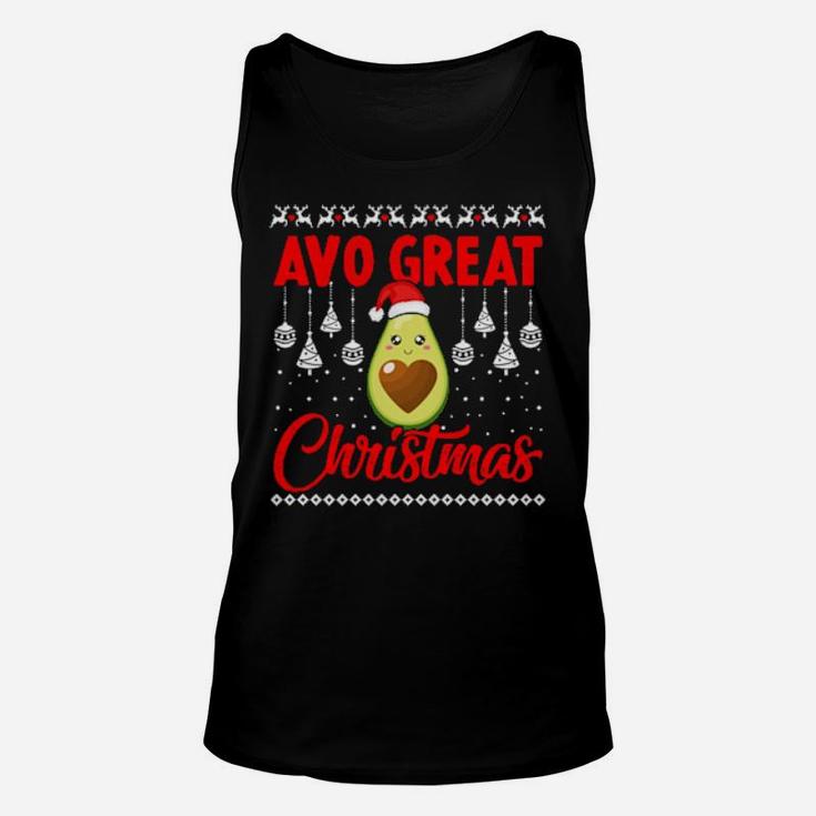Avo Great Avocado In Santa Hat Xmas Ugly Unisex Tank Top