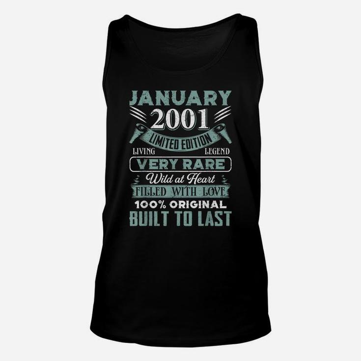 Awesome January 2001 19Th Birthday Gift Lover 19 Years Bday Unisex Tank Top