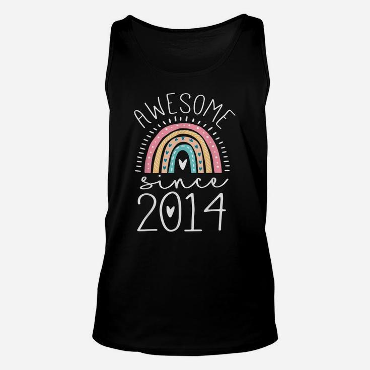 Awesome Since 2014 7Th Birthday Rainbow Gifts Born In 2014 Unisex Tank Top