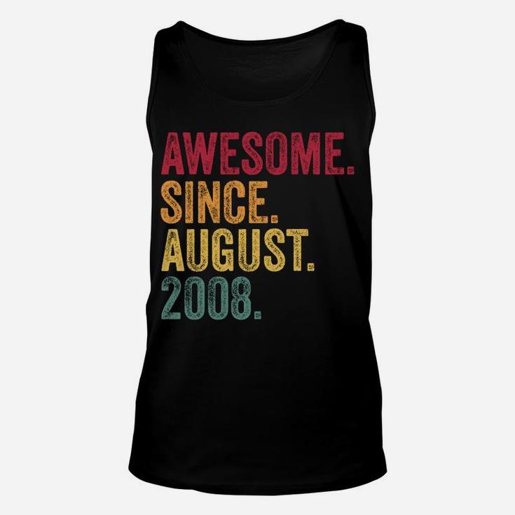 Awesome Since August 2008 12Th Birthday Gift Legend Unisex Tank Top
