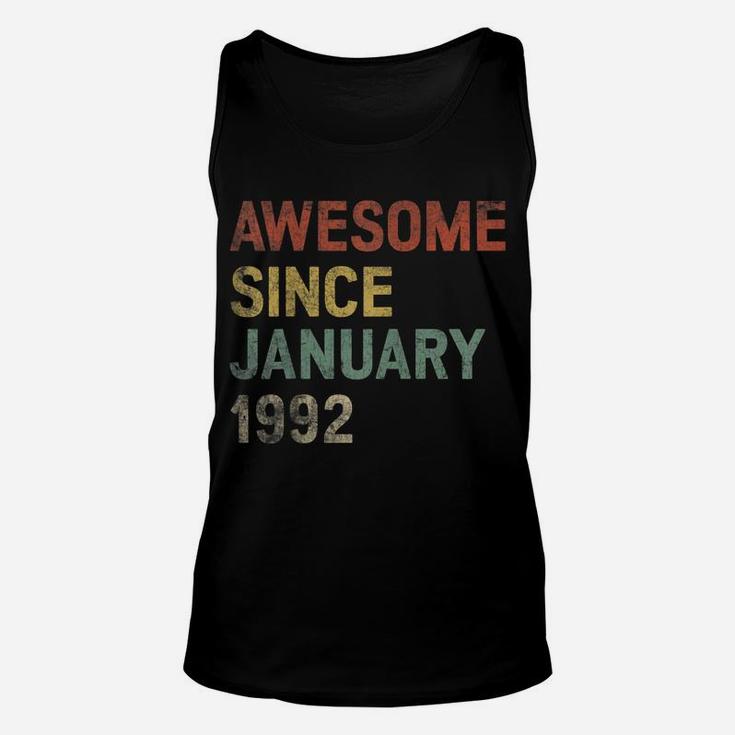 Awesome Since January 1992 29Th Birthday Gift 29 Years Old Unisex Tank Top