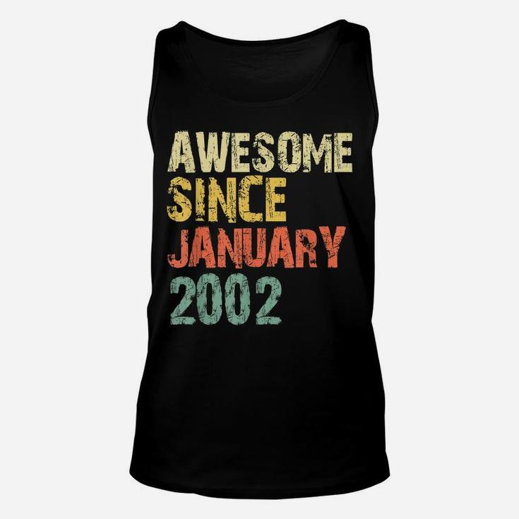 Awesome Since January 2002 19Th Birthday 19 Years Old Gift Unisex Tank Top