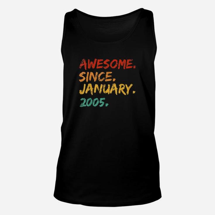 Awesome Since January 2005 Birthday Vintage Distressed Unisex Tank Top