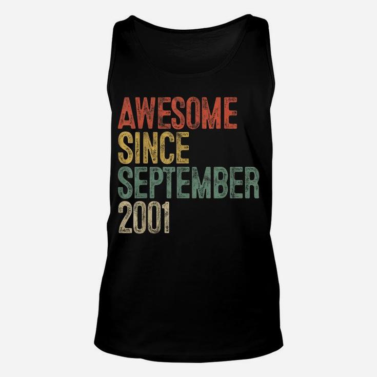 Awesome Since September 2001 19Th Birthday Gifts 19 Year Old Unisex Tank Top