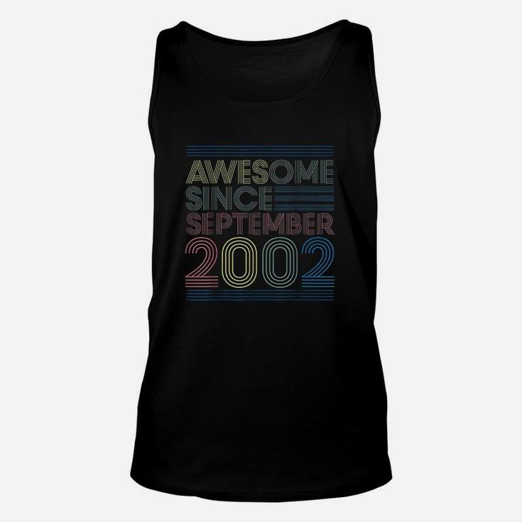 Awesome Since September 2002 Bday Gifts 19Th Birthday Unisex Tank Top
