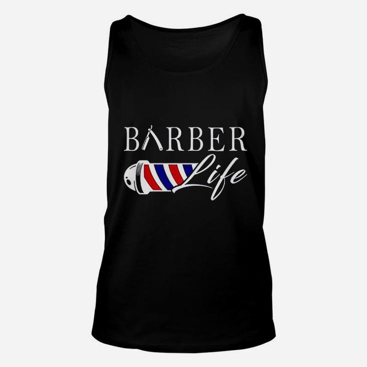 Barber Barber Life  For Men Women Black And Navy Unisex Tank Top
