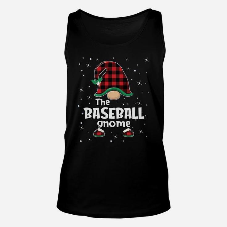 Baseball Gnome Buffalo Plaid Matching Christmas Gift Pajama Sweatshirt Unisex Tank Top