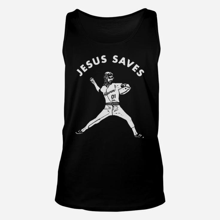 Baseball Jesus Saves Unisex Tank Top