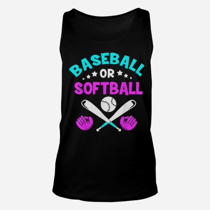 Baseball Or Softball Gender Reveal Unisex Tank Top