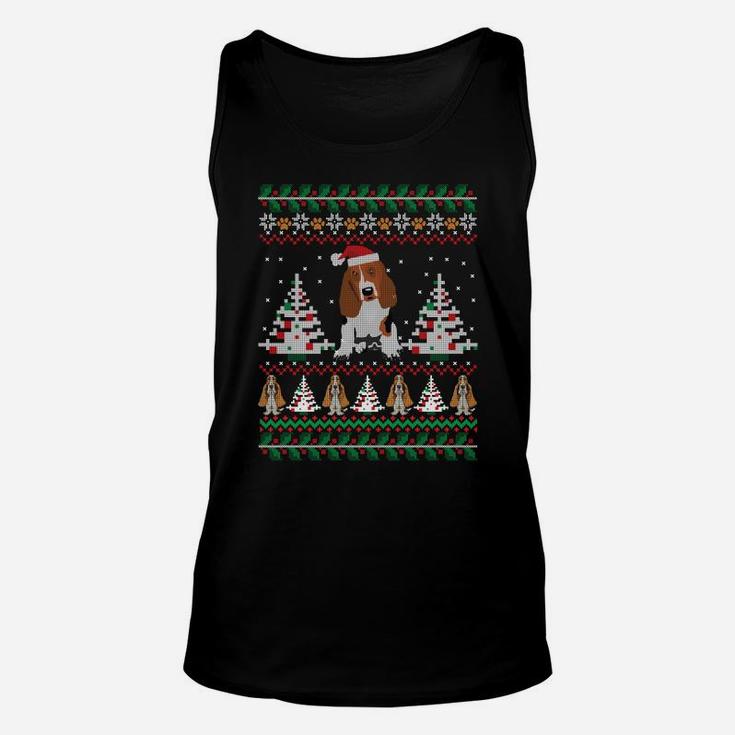 Basset Hound Ugly Christmas Funny Holiday Dog Sweatshirt Unisex Tank Top