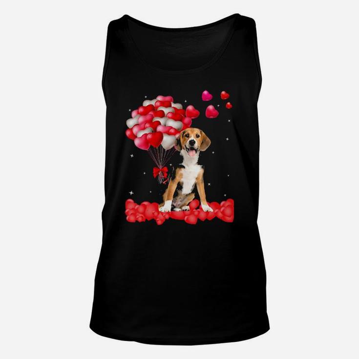 Beagle Valentines Day Outfit Heart Dog Lover Unisex Tank Top