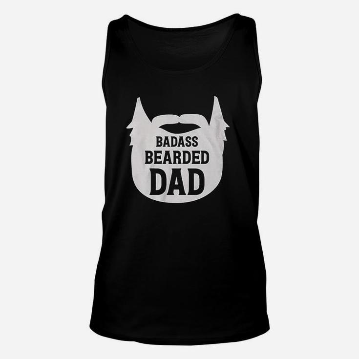 Bearded Dad Manly Beard Silhouette Funny Father Parent Unisex Tank Top