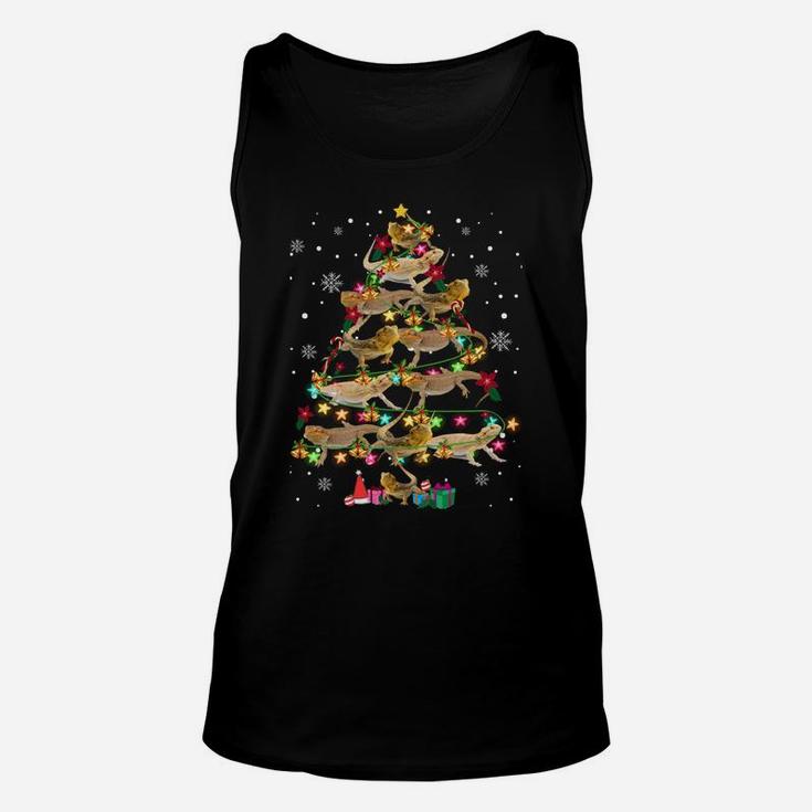 Bearded Dragon Christmas Tree Funny Reptile Lover Xmas Gifts Sweatshirt Unisex Tank Top