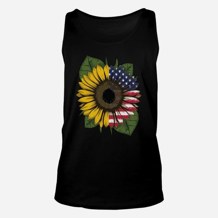 Beautiful Sunflower American Flag Patriotic Women Christmas Unisex Tank Top