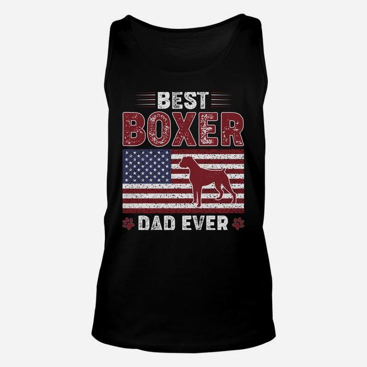 Best Boxer Dad Ever American Flag Dog Dad Unisex Tank Top