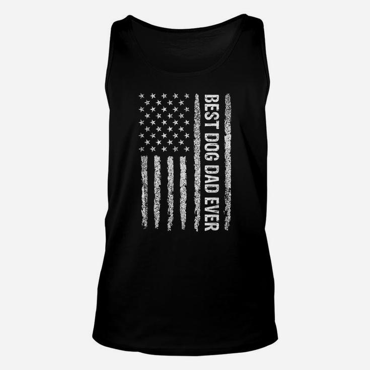Best Dog Dad Ever American Flag Father's Day Unisex Tank Top