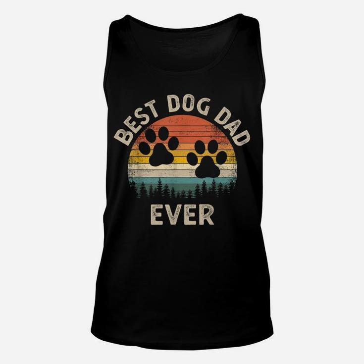 Best Dog Dad Ever Vintage Retro Father's Day Dog Lover Unisex Tank Top